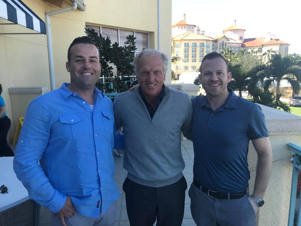 (L-to-R) Edison Interactive CRO and co-founder Nick Stanitz-Harper, golfer Greg Norman, and Edison CEO and co-founder Jeremy Ostermiller